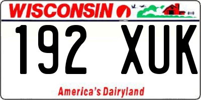 WI license plate 192XUK