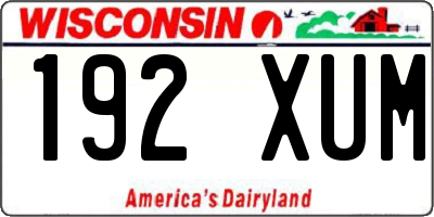 WI license plate 192XUM