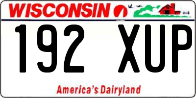 WI license plate 192XUP