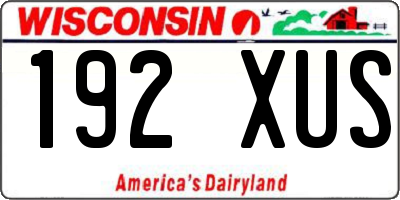 WI license plate 192XUS
