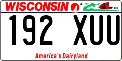WI license plate 192XUU