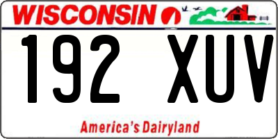 WI license plate 192XUV