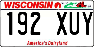 WI license plate 192XUY