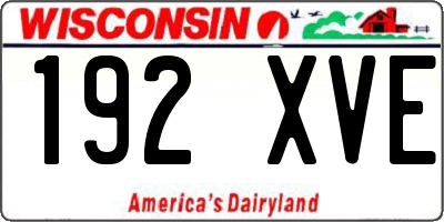 WI license plate 192XVE
