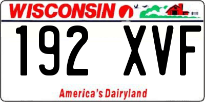 WI license plate 192XVF