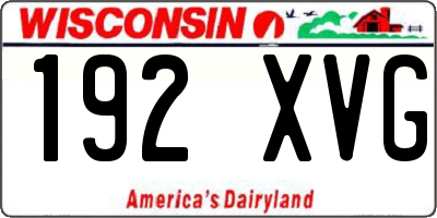 WI license plate 192XVG