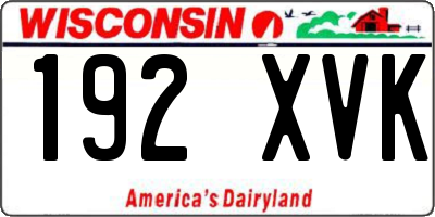 WI license plate 192XVK