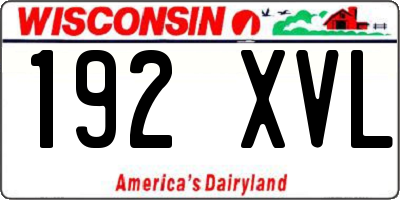 WI license plate 192XVL