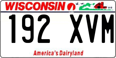 WI license plate 192XVM