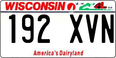 WI license plate 192XVN