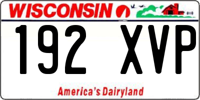 WI license plate 192XVP