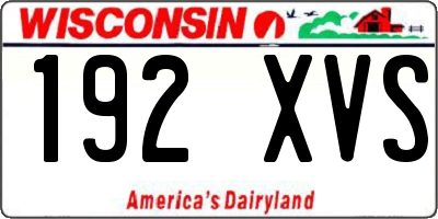 WI license plate 192XVS