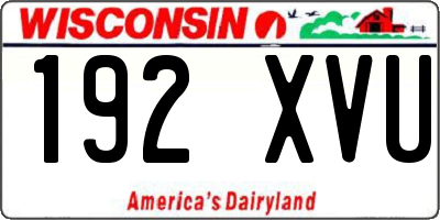 WI license plate 192XVU