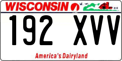 WI license plate 192XVV