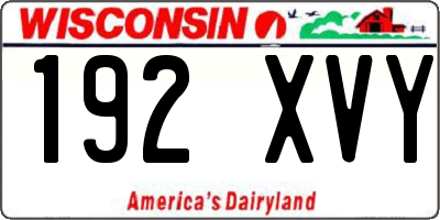 WI license plate 192XVY