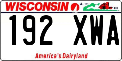 WI license plate 192XWA