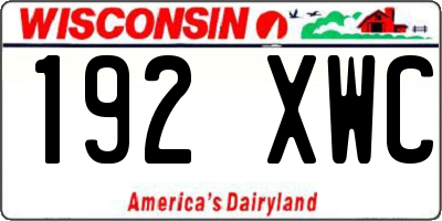 WI license plate 192XWC
