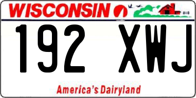 WI license plate 192XWJ