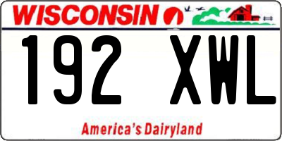 WI license plate 192XWL