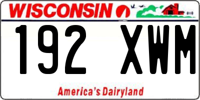 WI license plate 192XWM