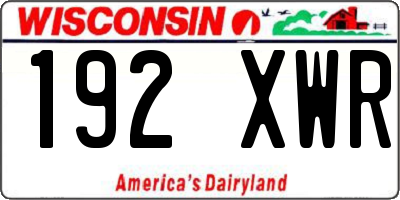 WI license plate 192XWR