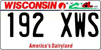 WI license plate 192XWS