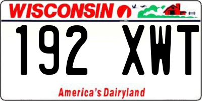WI license plate 192XWT