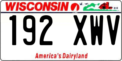 WI license plate 192XWV