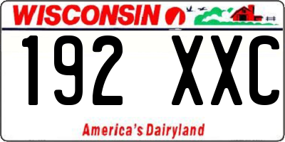 WI license plate 192XXC
