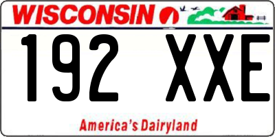 WI license plate 192XXE