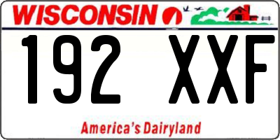 WI license plate 192XXF