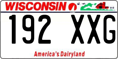 WI license plate 192XXG