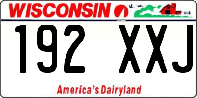 WI license plate 192XXJ