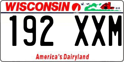 WI license plate 192XXM