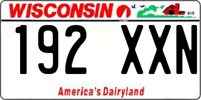 WI license plate 192XXN