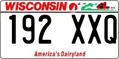 WI license plate 192XXQ