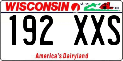 WI license plate 192XXS