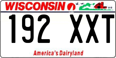 WI license plate 192XXT