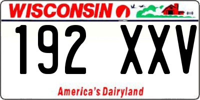 WI license plate 192XXV