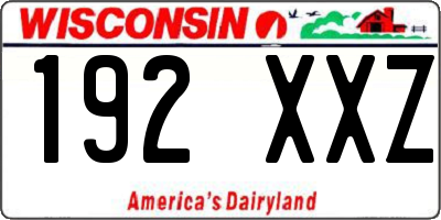WI license plate 192XXZ