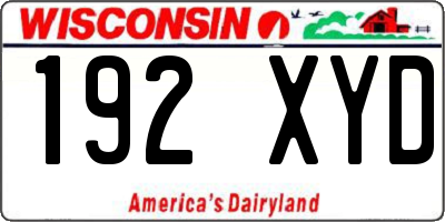 WI license plate 192XYD
