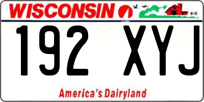 WI license plate 192XYJ