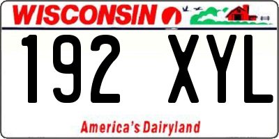 WI license plate 192XYL