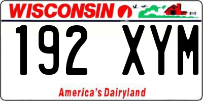WI license plate 192XYM