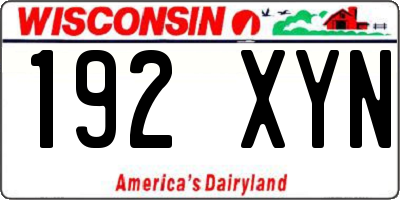 WI license plate 192XYN