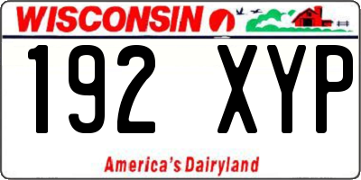 WI license plate 192XYP