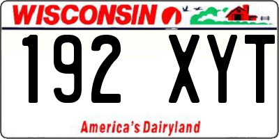 WI license plate 192XYT