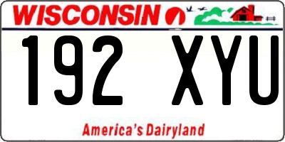 WI license plate 192XYU