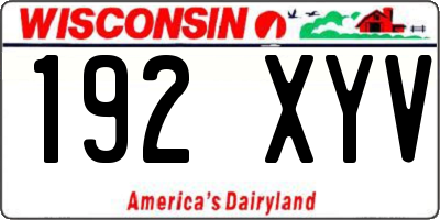 WI license plate 192XYV