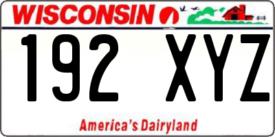 WI license plate 192XYZ